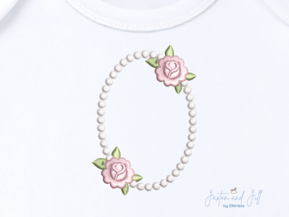 Download Pearl Dot Rose Frame Embroidery Design - Design Collection