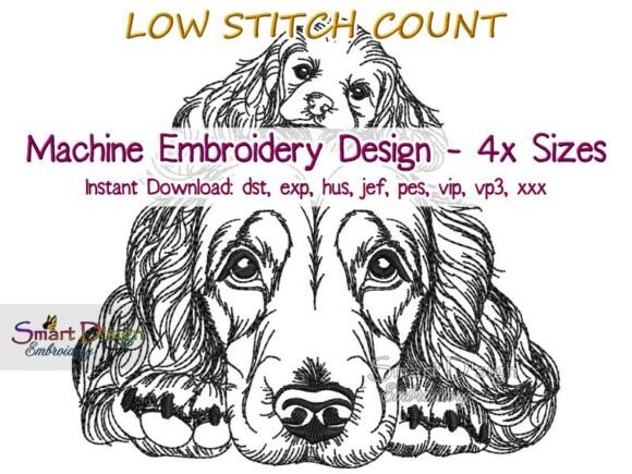 Download COCKER SPANIEL Sketch Embroidery Design - Design Collection