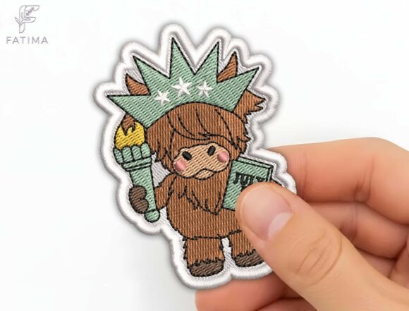 Download Highland Cow Patch Embroidery Design - Design Collection