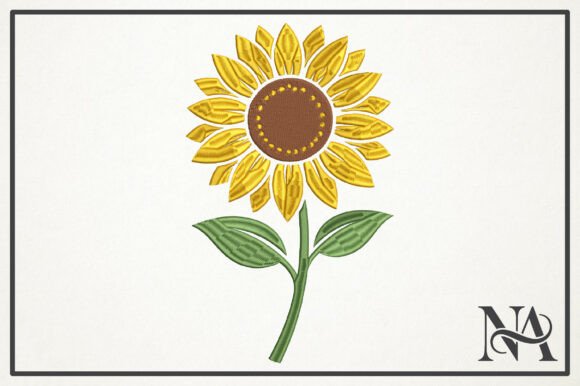 Download Detailed Sunflower Embroidery Design - Design Collection