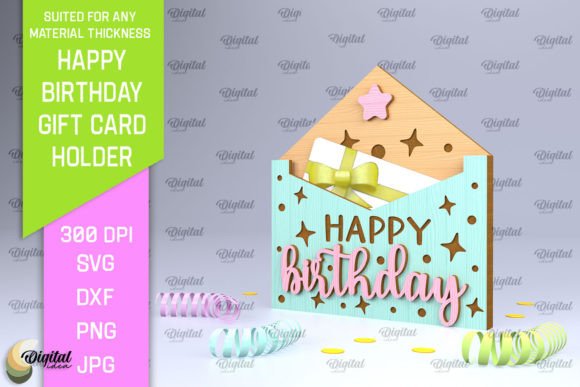 Download Birthday Gift Card Holder Laser Cut - Day Collection