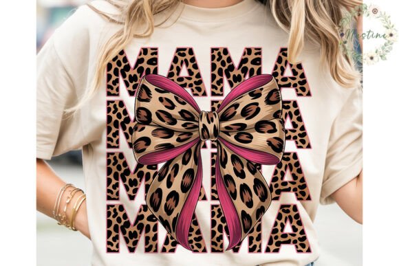 Download Leopard Pink Bow Mama Sublimation Design - Design Collection