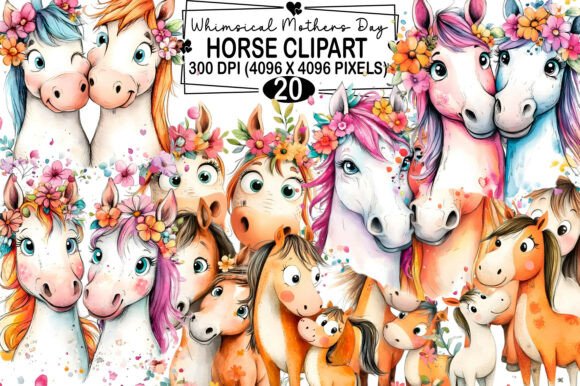Download Whimsical Mothers Day Horse Clipart Png - Day Collection