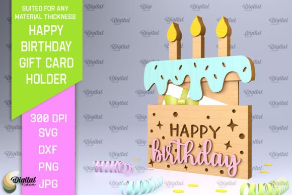 Download Birthday Gift Card Holder Laser Cut - Day Collection