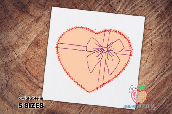 Download Heart Gift Embroidery Applique Designs - Design Collection