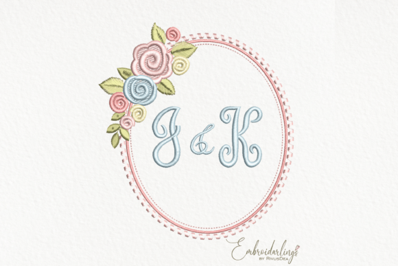 Download Floral Monogram Frame Embroidery Design - Design Collection
