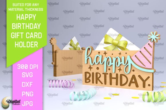 Download Birthday Gift Card Holder Laser Cut - Day Collection