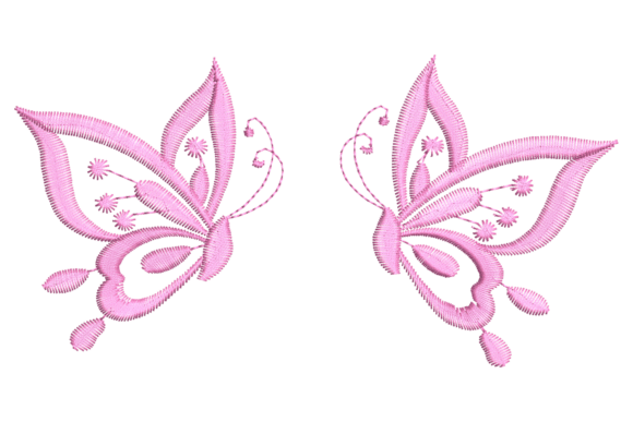 Download Pink Butterflies Embroidery Design - Design Collection