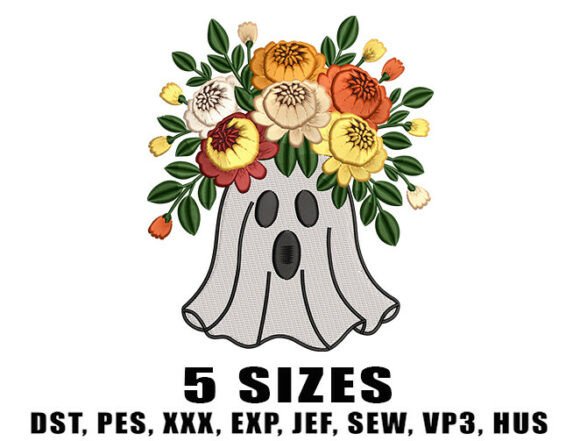 Download Floral Sheet Ghost Embroidery Design - Design Collection