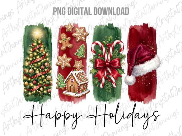 Download Happy Holidays Christmas Brushstroke PNG - Day Collection