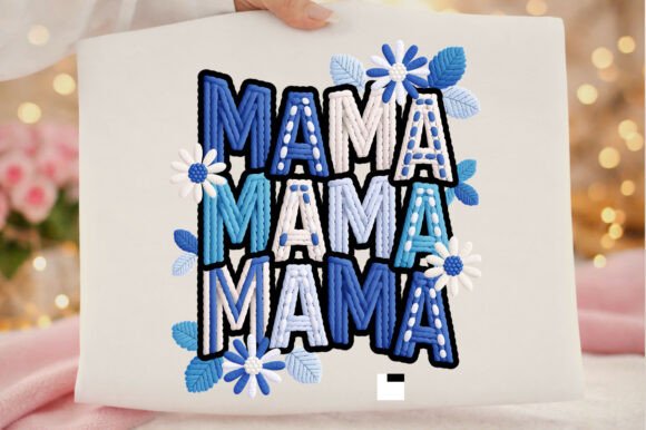 Download Blue Floral Mama Mom Mother's Day Png - Day Collection