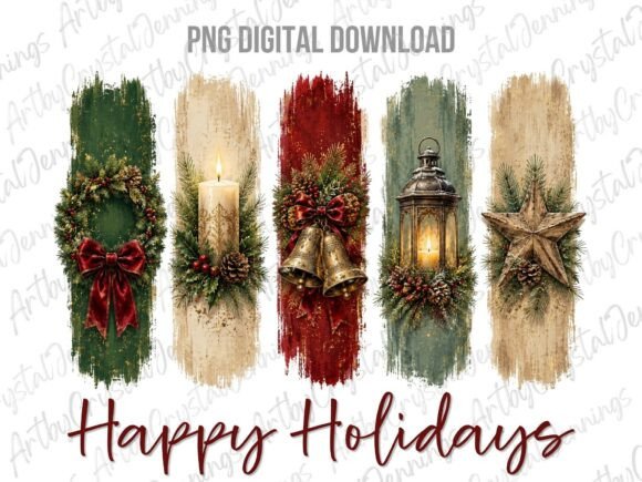 Download Happy Holidays Christmas Brushstroke PNG - Day Collection