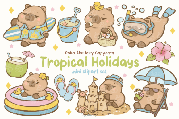 Download Tropical Holidays Capybara Clipart - Day Collection