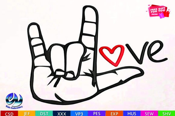 Download Love Embroidery Design - Design Collection