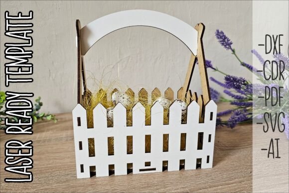 Download Easter Basket SVG Laser Cut Fence Design - Design Collection