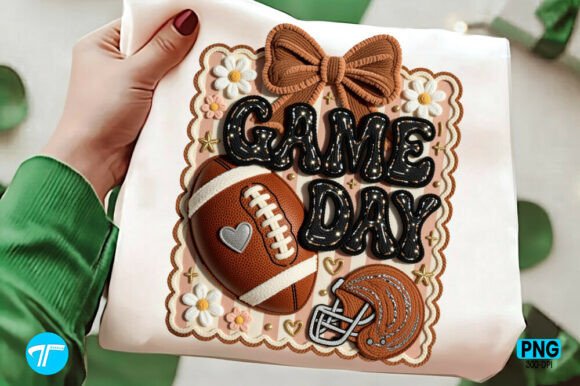 Download Preppy Faux Yarn Game Day Shirt Bow PNG - Day Collection