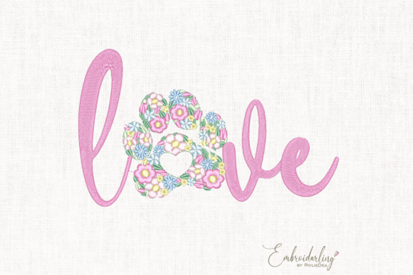 Download Floral Paw Print Love Embroidery Designs - Design Collection