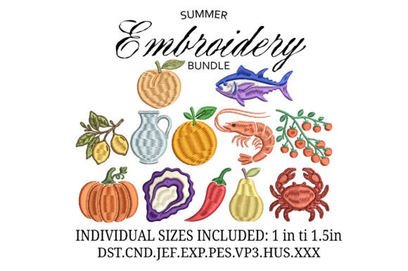 Download Summer Vibes Embroidery Design - Design Collection