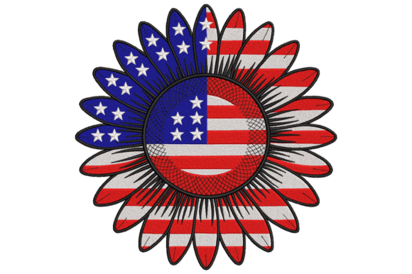 Download Patriotic Sunflower Embroidery Design - Design Collection