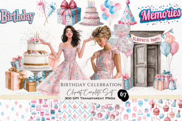 Download Birthday Celebration Watercolor Set - Day Collection