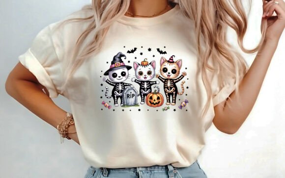 Download Retro Halloween Cat T-shirt Design PNG - Design Collection