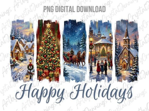 Download Happy Holidays Christmas Brushstroke PNG - Day Collection