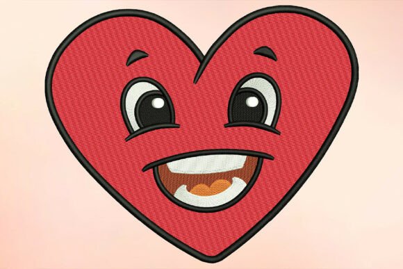 Download Grinning Heart Embroidery Design - Design Collection