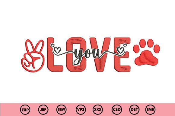 Download Love Embroidery Design - Design Collection
