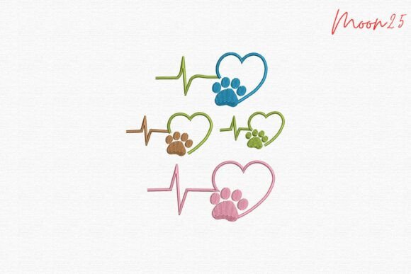 Download Heartbeat Paw Love Embroidery Design - Design Collection