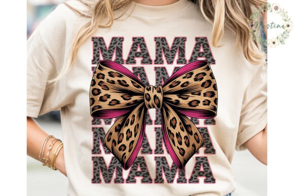 Download Leopard Pink Bow Mama Sublimation Design - Design Collection