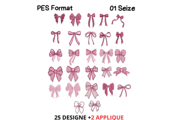 Download Mini Bow Embroidery Design - Design Collection