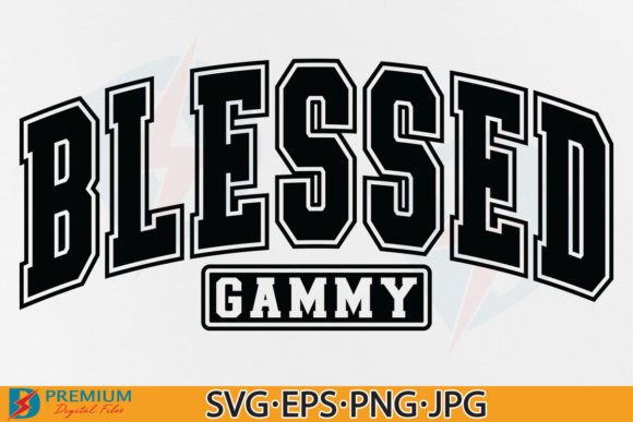 Download Blessed Gammy SVG, Retro Varsity Design - Design Collection
