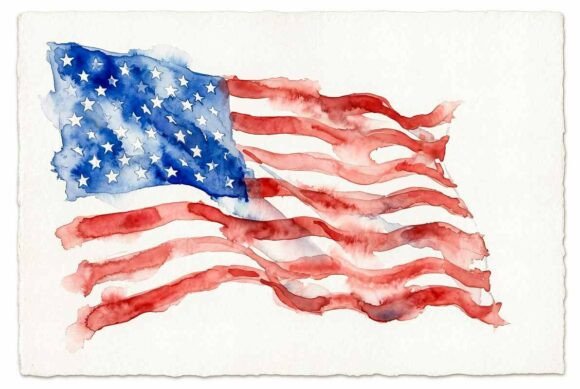 Download Watercolor USA Flag Day Celebration - Day Collection
