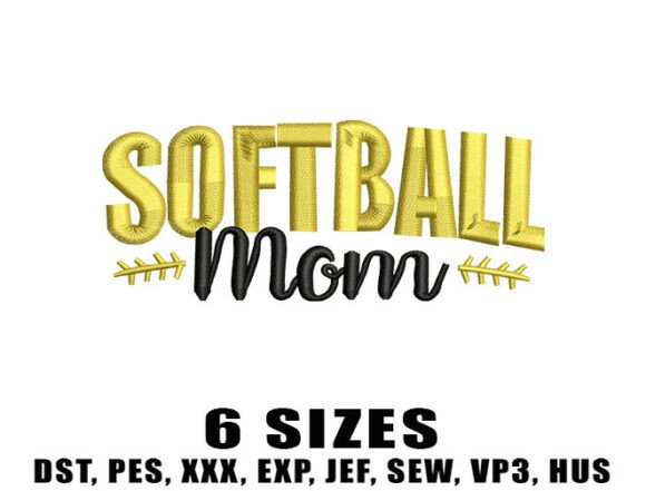 Download Softball Mom Life Embroidery Design - Design Collection